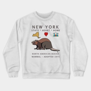 New York - North American Beaver - State, Heart, Home series - state symbols Crewneck Sweatshirt